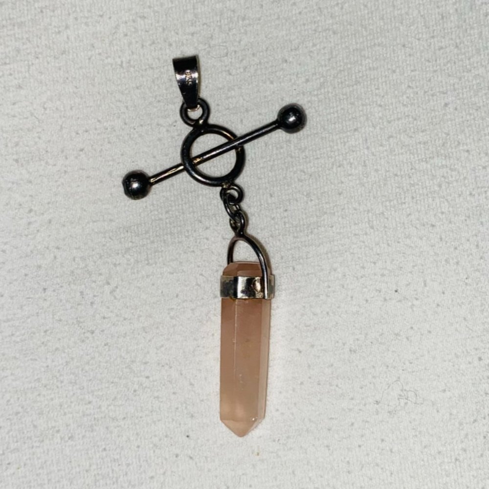 Pink Crystal Necklace Charm